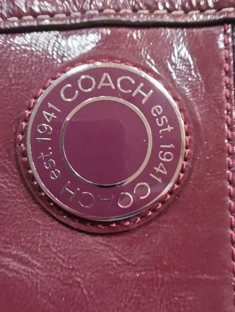 Coach Leather Purse - Plum - Picture 6 of 7